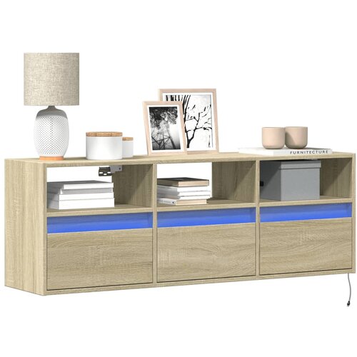 vidaXL Zidni TV ormarić LED boja hrasta sonome 130 x 31 x 45 cm Cijene