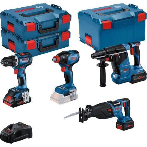 Bosch Professional komplet 4 aku alata GSR 18V-90 C, GDX 18V-210 C, GBH 18V-24 C i GSA 18V-28 u L-BOXX-u Slike
