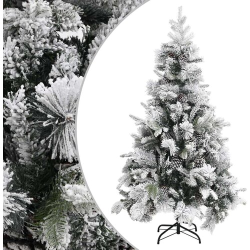 vidaXL Novoletna jelka s snegom in storži 195 cm PVC in PE Cene