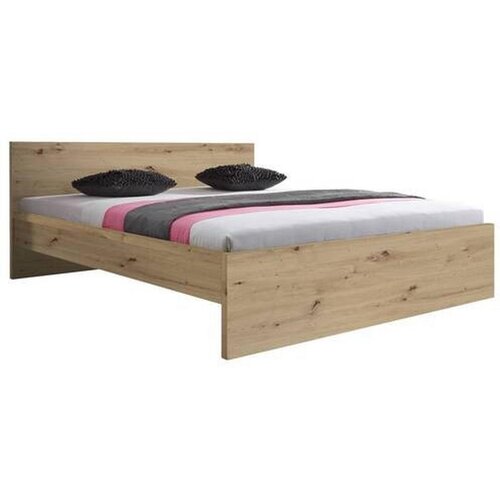 CARRYHOME POSTELJA 140 cm x 200 cm , leseni material hrast artisan Cene
