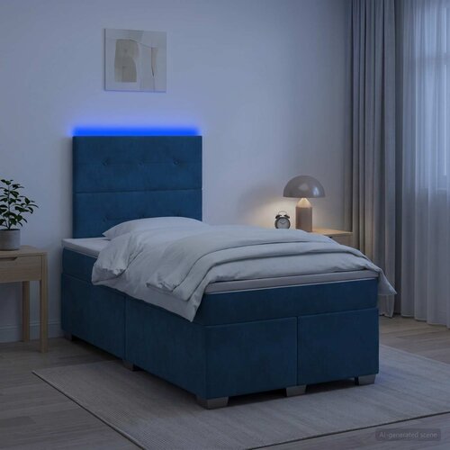  Boxspring krevet s madracem Plava 120 x 190 cm Baršun Cene