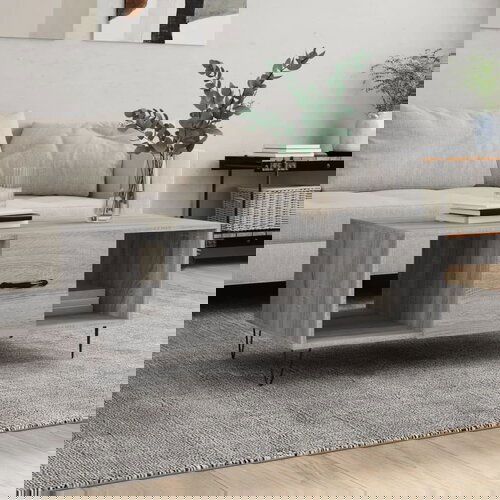 VidaXL Klubska mizica siva sonoma 102x50x40 cm inženirski les Slike