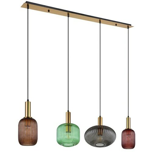 Globo Visilica Normy (60 W, D x &amp;Scaron; x V: 1.150 x 300 x 1.200 mm, Broj žarulja: 4 Kom., Zlatna, E27) Slike