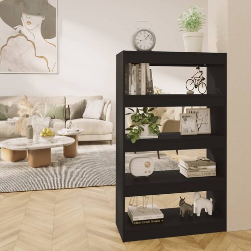 Furnova Knjižna omara/pregrada črna 80x30x135 cm iverna plo&amp;scaron;ča, (21950772) Slike
