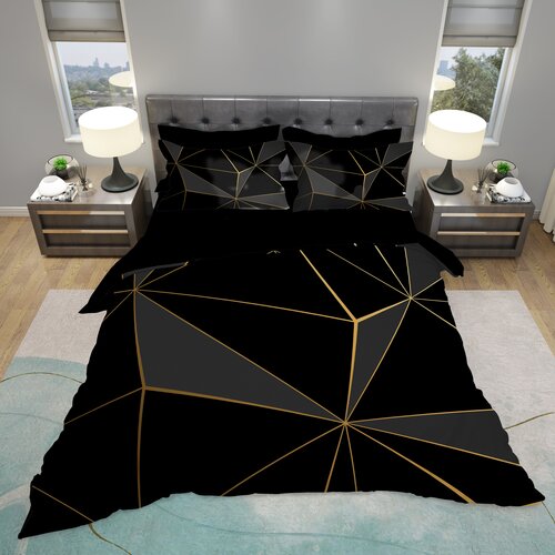 MEY HOME posteljina sa zlatnim motivima 3D crna Slike