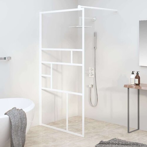 vidaXL Pregrada za tuš 115 x 195 cm sa staklom ESG bijela Cene