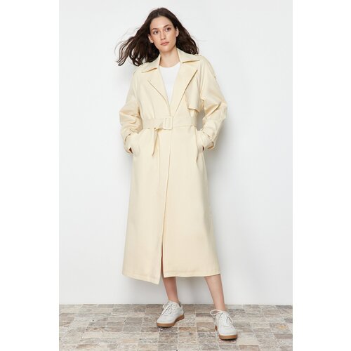Trendyol Beige Oversize Wide Cut Belted Trench Coat Cijene