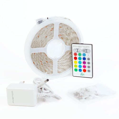 Phenom RGB LED trak 5m IP65 s kontrolerjem in napajalnikom 220-240V, 5050 SMD, 30 LED/m, 7,2W/m Slike