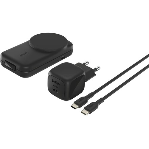 Belkin UltraCharge 25W Qi2 magn. 2-in-1 Lad.klappb.sw. WIZ038kqBK Slike
