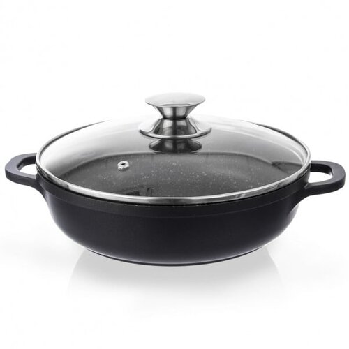 Orion Kastrol s nepřilnavým povrchem Pfluon Granit se skleněnou poklicí Grande, ⌀ 28 cm Cene