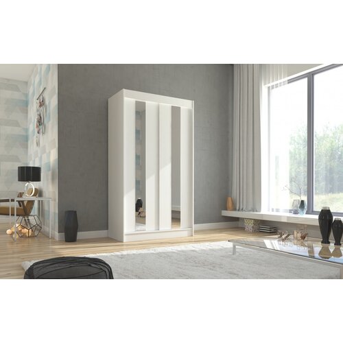 ADRK Klizni ormar s ogledalom BALTON 120 cm - BIJELA Slike