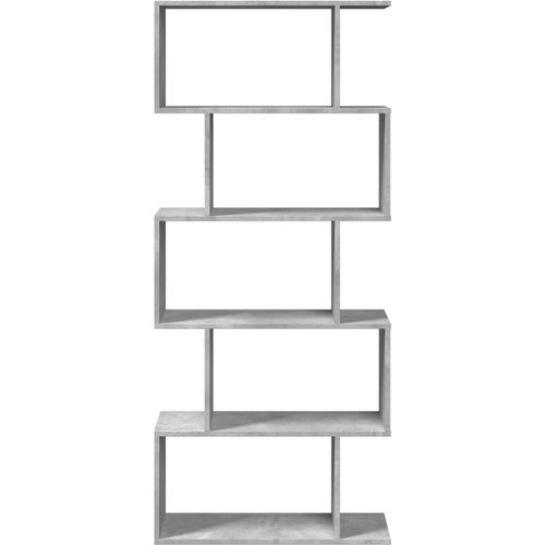 Pregrada regal za knjige 5 razina sivi 70x24x161 cm drveni Slike