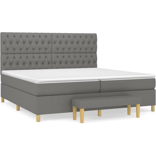 Maison Chic Box spring postelja - Vzmetna postelja z vzmetnico temno siva 200x200 cm blago SL19669, (21892816) Cene