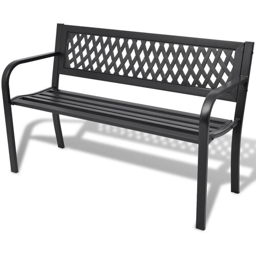 The Living Store Vrtna klop 118 cm jeklo črne barve - Vrtna Klop, (21481492) Cene
