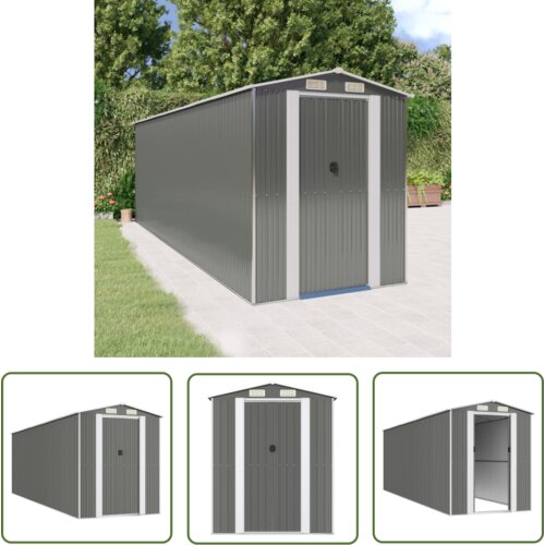 The Living Store Vrtna lopa svetlo siva 192x606x223 cm pocinkano jeklo - Vrtna Lopa, (21745187) Cene
