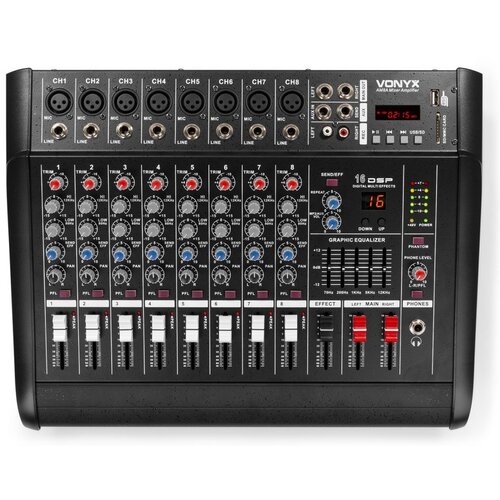 Aktivna mešalna miza 8 kanalna, MP3, USB Bluetooth - Audio-Kondric Cene