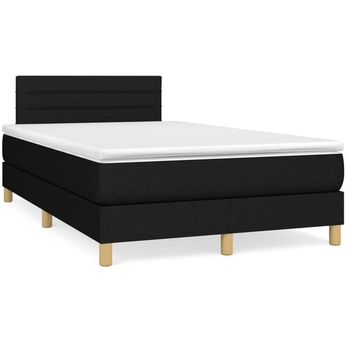 VidaXL Box spring postelja z vzmetnico LED črna 120x190 cm blago Slike