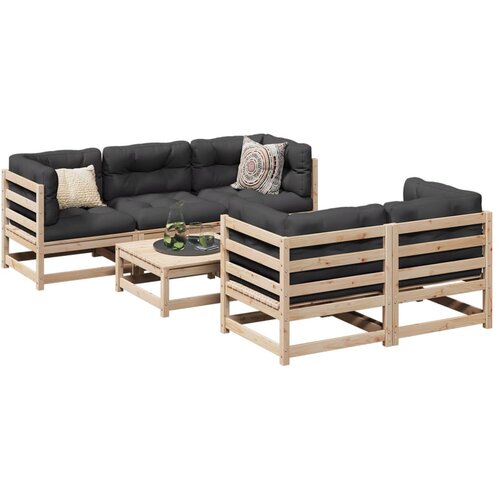 VidaXL 6-dijelni set vrtnih sofa od masivne borovine Slike