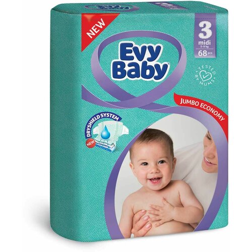 Evy Baby pelene jumbo 3 midi 5-9kg 68kom Slike