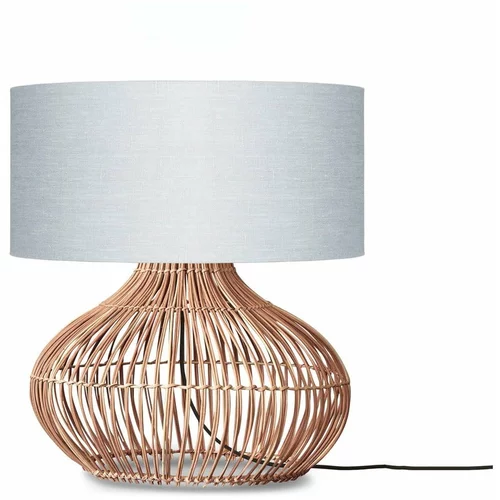 Good&Mojo Svetlo siva/naravna namizna svetilka s tekstilnim senčnikom (višina 60 cm) Kalahari –