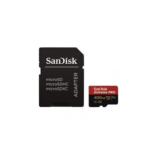Sandisk Extreme Pro microSDXC 400GB + SD Adapter + Rescue Pro Deluxe 170MB/s A2 C10 V30 UHS-I U3 - SDSQXCZ-400G-GN6MA Slike