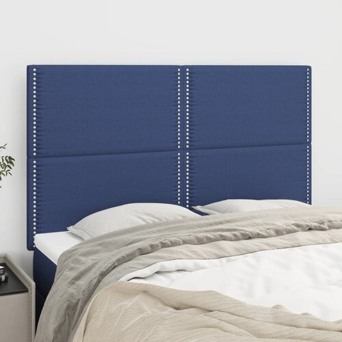 vidaXL Posteljno vzglavje 4 kosa moder 72x5x78/88 cm blago Cene