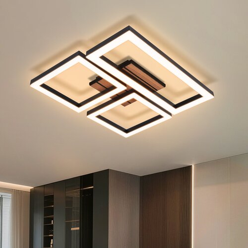 Nettlife LED Stropna Svetilka 21W Moderna Črna Videz Lesa, 3000K Toplo Bela za Kuhinjo, (5000491455) Slike