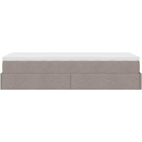 VidaXL otomanski okvir kreveta s madraca smeđesivi 80x200cm od tkanine Slike