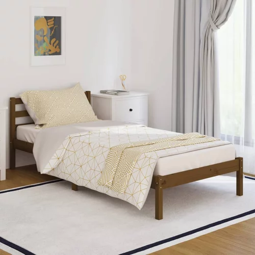 vidaXL Okvir za krevet od masivne borovine 90 x 200 cm smeđa boja meda