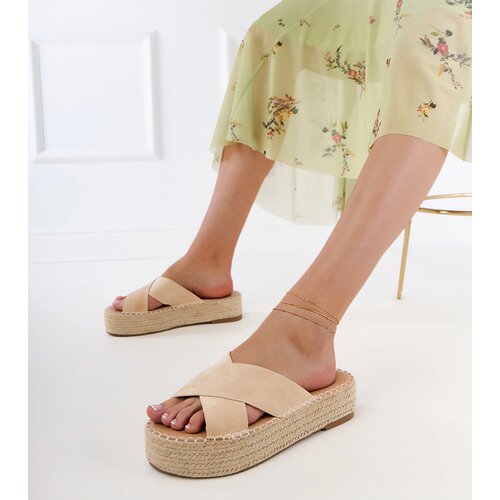 Gemre Beige platform espadrille sandals with straps Jerisa Cijene