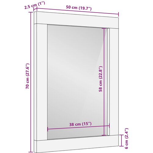  Zrcalo za kupaonicu Umjetnički hrast 50 x 70 x 2,5 cm Slike
