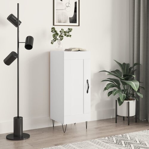 VidaXL Komoda sjajna bijela 34 5 x 34 x 90 cm od konstruiranog drva Slike
