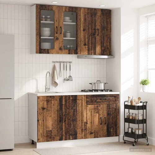  Kuhinjska jedinica KALMAR 4 pcs Staro drvo Konstruirano drvo Cene