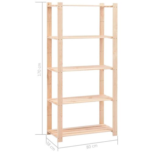 VidaXL stalci za pohranu 5 razina 10 kom 80x38x170 cm borovina 250 kg Slike