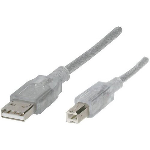 Renkforce USB kabel USB 2.0 USB-A vtič\, USB-B vtič 3.00 m transparentna RF-4538148, (20417225) Cene