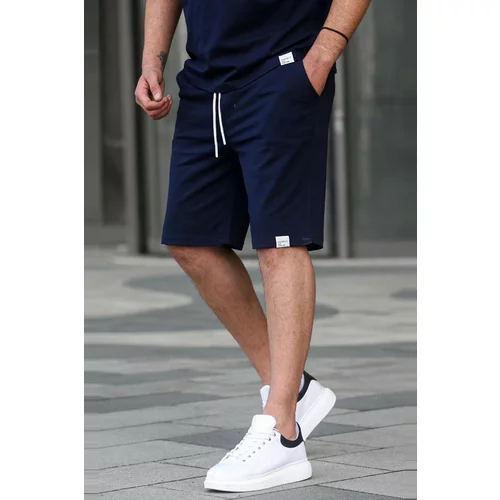 Madmext Navy Blue Basic Men's Shorts 6501