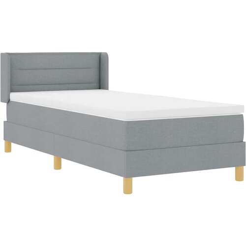 VidaXL Krevet s oprugama s madracem Svjetlosiva 90 x 190 cm tkanina Slike