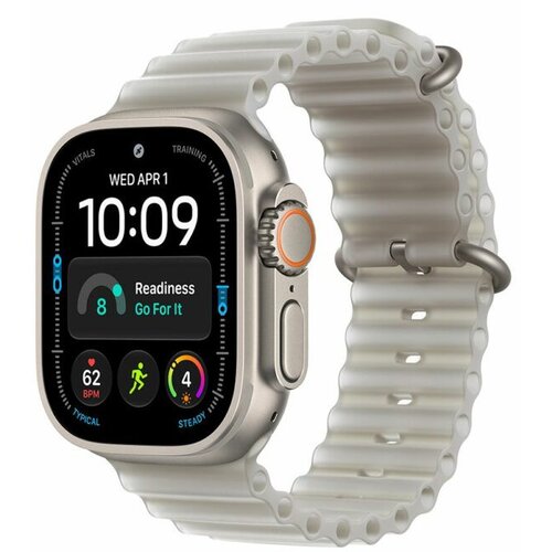 Apple Pametni sat Watch Ultra 4 Cellular 49mm Natural Titanium Case with Translucent Grey Ocean Band Slike