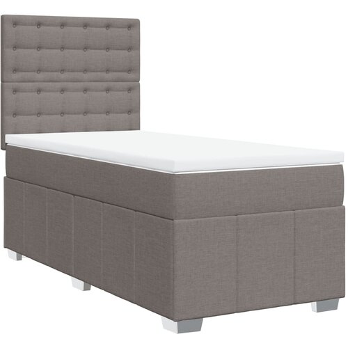 vidaXL Box spring postelja z vzmetnico taupe 100x200 cm blago, (21307004) Cene