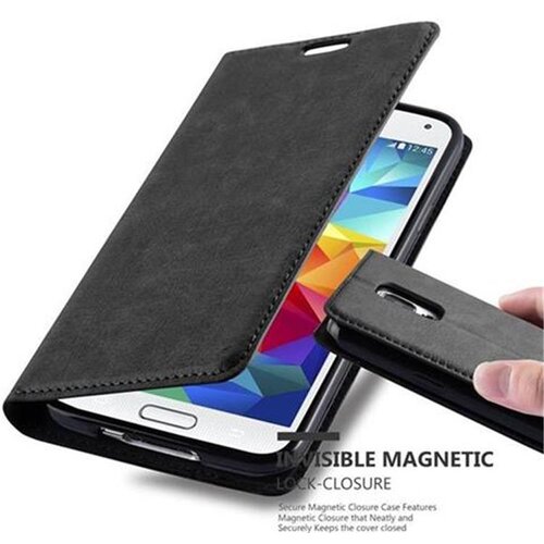 Cadorabo Ohi&scaron;je, združljivo z Samsung Galaxy S5 / S5 NEO v nočna črna - Za&scaron;čitni ovitek z magnetnim zapiranjem, stoječo funkcijo in režo za kartice, (20549169) Cene