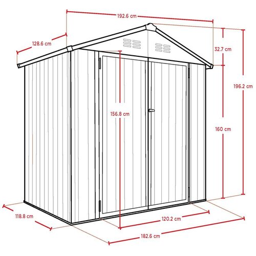 WESTMANN Metalna kućica Minor 64 - 183x119x196 cm (&amp;Scaron;xDxV) - BRANDED IN GERMANY Slike