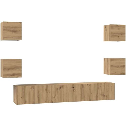  Set TV komoda Zidne Ostalo s pohranom s vratima 7 pcs hrast artisan 60 x 30 x 30 cm Slike