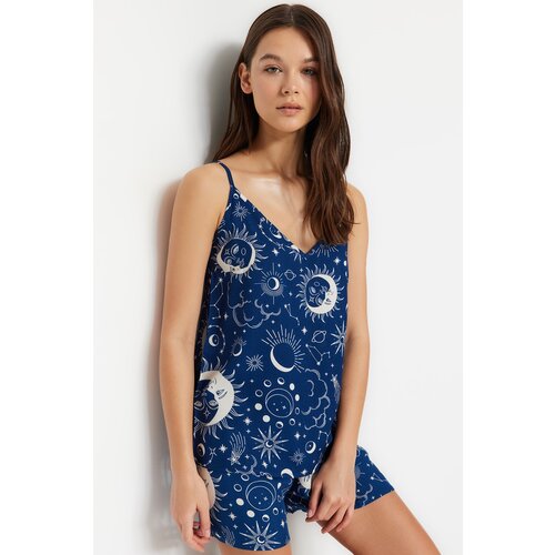 Trendyol Pajama Set - Blue - Graphic Slike