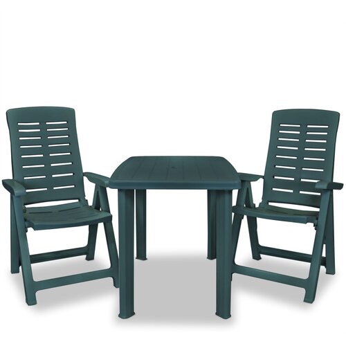  3-dijelni bistro set od plastike zeleni Slike