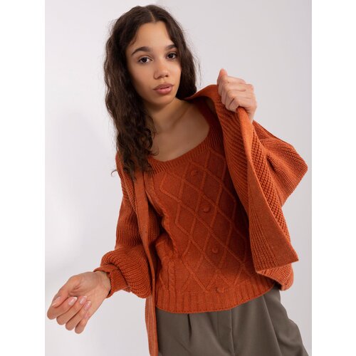 Fashion Hunters Navy orange set with puff sleeves Slike