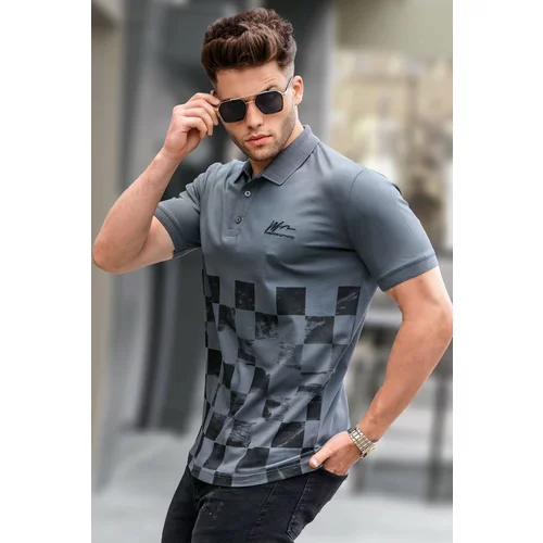 Madmext Smoked Patterned Men's Polo Neck T-Shirt 5871