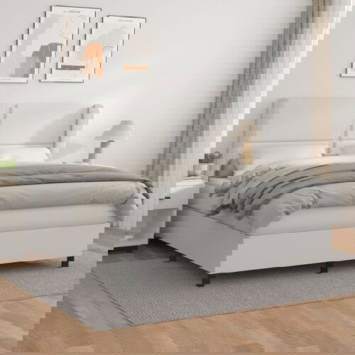  The Living Store Box spring postelja z vzmetnico bela 180x200 cm umetno usnje - Box Spring Postelja, (21450182) Slike