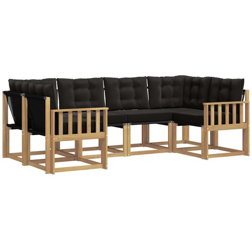 vidaXL Zunanja garnitura za sedenje z blazino 6 pcs Bela in črna, (5000269645) Cene