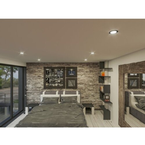  led ugradna plafonska svetiljka LED/6W/230V 4000K prečnik 8,5 cm crna Slike