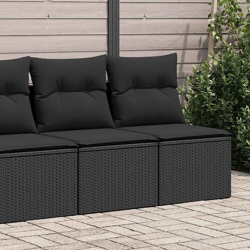  2-dijelni set vrtnih sofa s jastucima crni od poliratana bagrem Slike